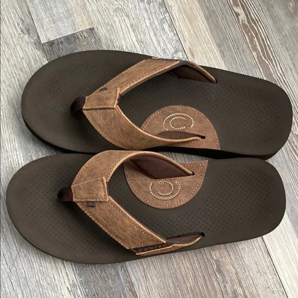 Cobian Black and Brown Flip-Flops with Durable Design